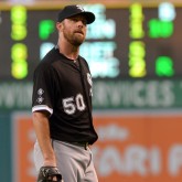 Aug 18, 2015; Anaheim, CA, USA; Chicago White Sox starting pitcher John Danks (50) walks off the field after the first inning of the game against the Los Angeles Angels at Angel Stadium of Anaheim. Mandatory Credit: Jayne Kamin-Oncea-USA TODAY Sports
