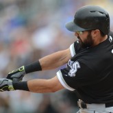 Mar 5, 2016; Surprise, AZ, USA; Chicago White Sox center fielder Adam Eaton (1) swings the bat during the fourth inning against the Kansas City Royals at Surprise Stadium. Mandatory Credit: Joe Camporeale-USA TODAY Sports
